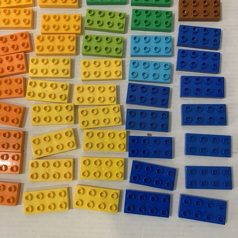 LEGO Duplo 4x2x1 Blocks Plate‎ Red Yellow Green Orange Brown Blue Large Lot 80+